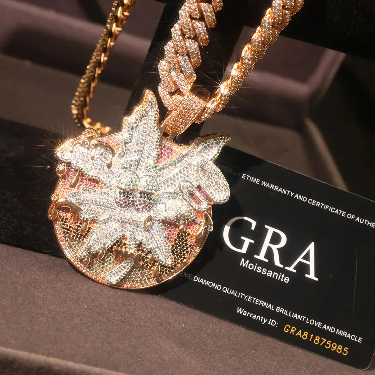 Lyee Cyee Iced Cubic Zirconia Hip Hop Pendant Necklace