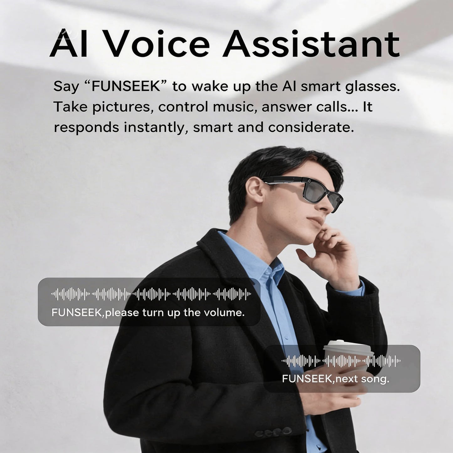 W&O Camera 4K Smart Glasses With AI Translation And Recognition