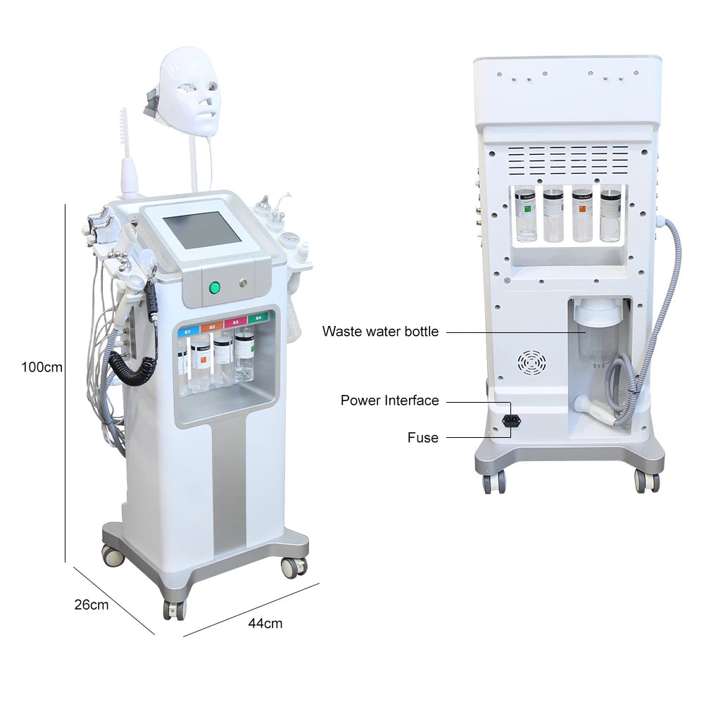 YUET WIN 12 In 1 Aqua Peeling Oxygen Facial Machine For Home Skin Care Cleansing Bubble Therapy