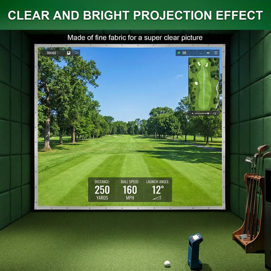 Golf Simulator Impact Screen With Bungee Cords Silent For Indoor Outdoor Practice For Golfers