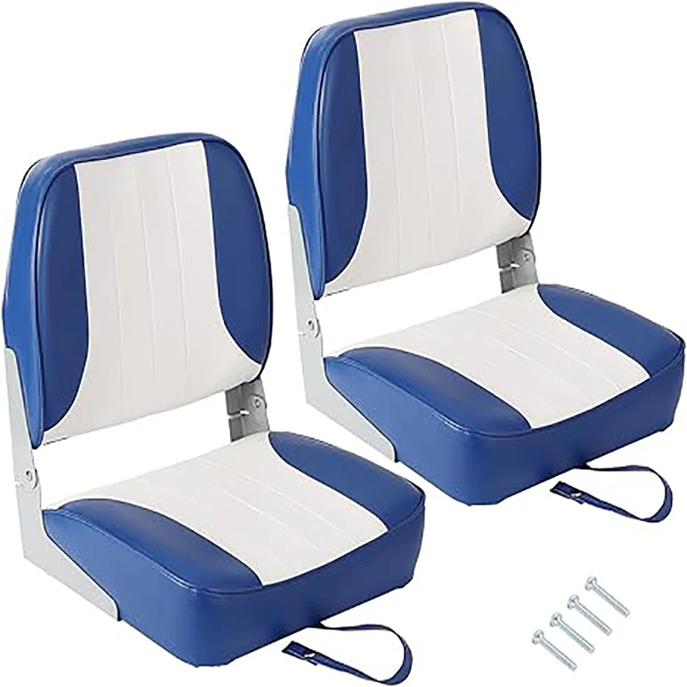 Boat Seats Low Back 2 Pack With Stainless Steel Screws Included Fold Down Chair For Fishing Boats Easy Install