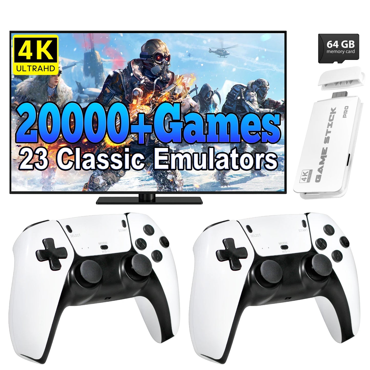 AISLPC M15 4K TV Retro Handheld Game Console Dual Controllers