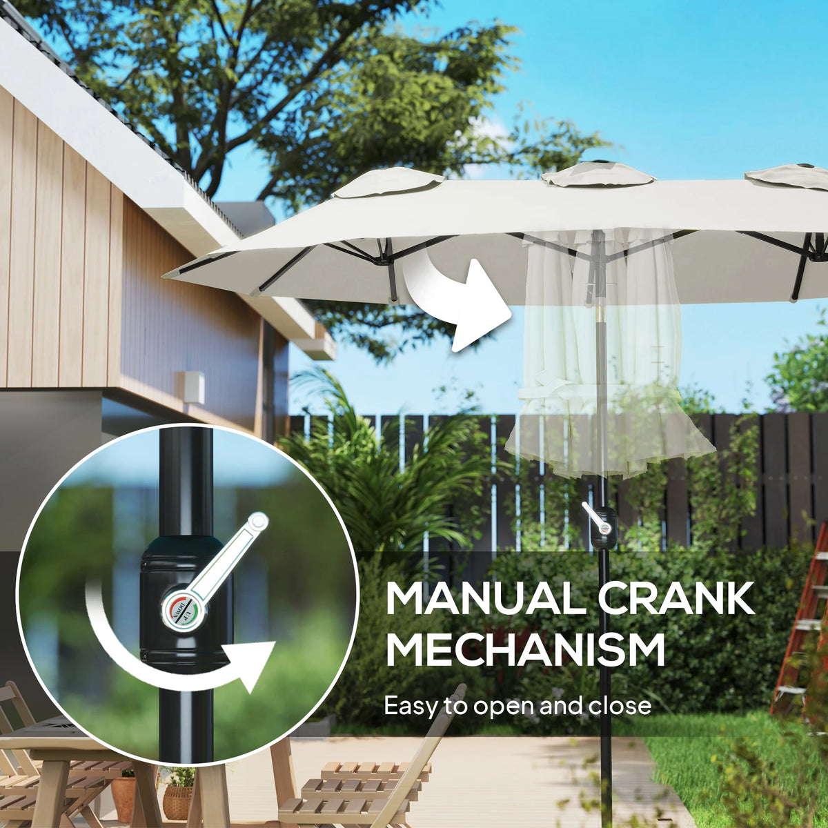 Outsunny Double Sided Patio Umbrella With Tilt Crank Handle