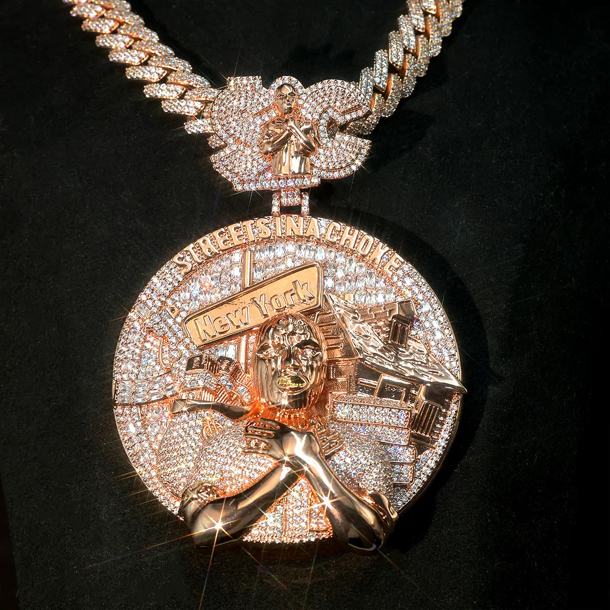 Lyee Cyee 18K Gold Plated Cubic Zirconia Hip Hop Pendant