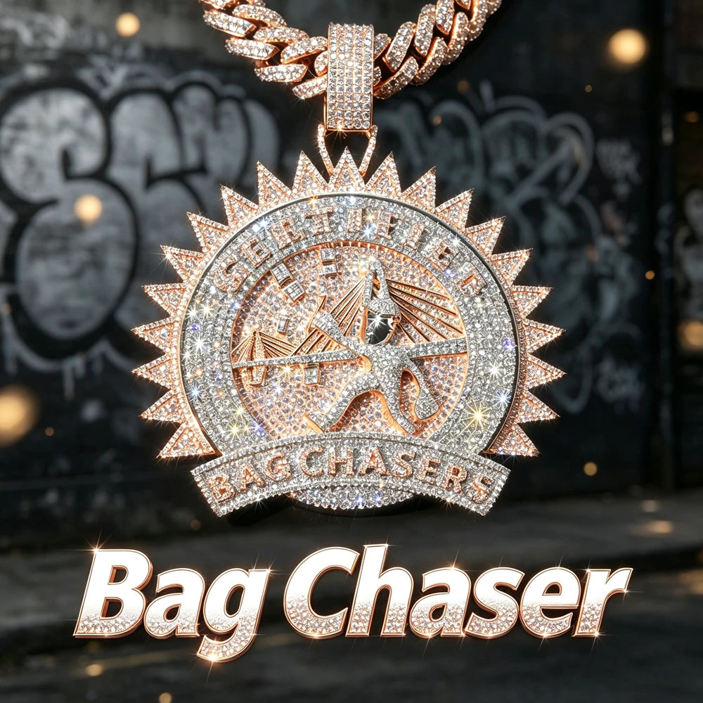 Lyee Cyee Bag Chasers CZ Pendant Hip Hop Statement Jewelry
