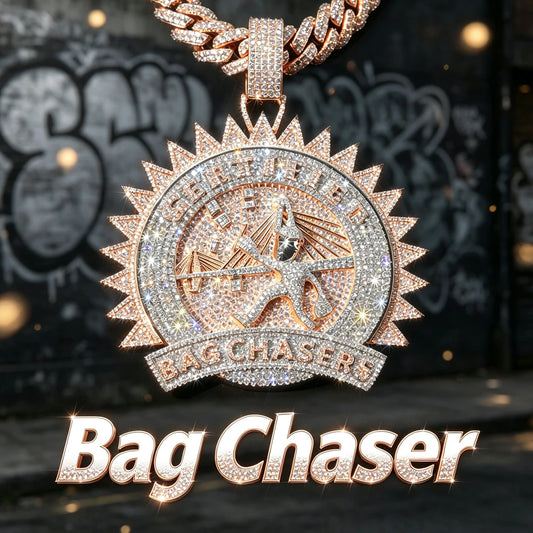 Lyee Cyee Bag Chasers CZ Pendant Hip Hop Statement Jewelry