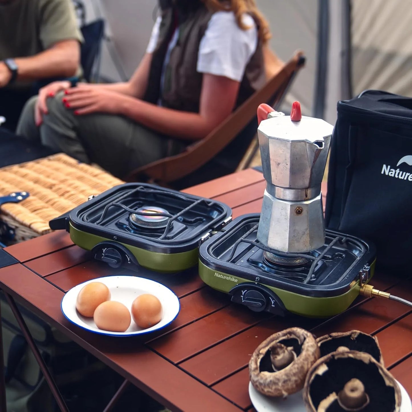 Naturehike 2 Burner Folding Camping Stove Propane Stove Carry Bag