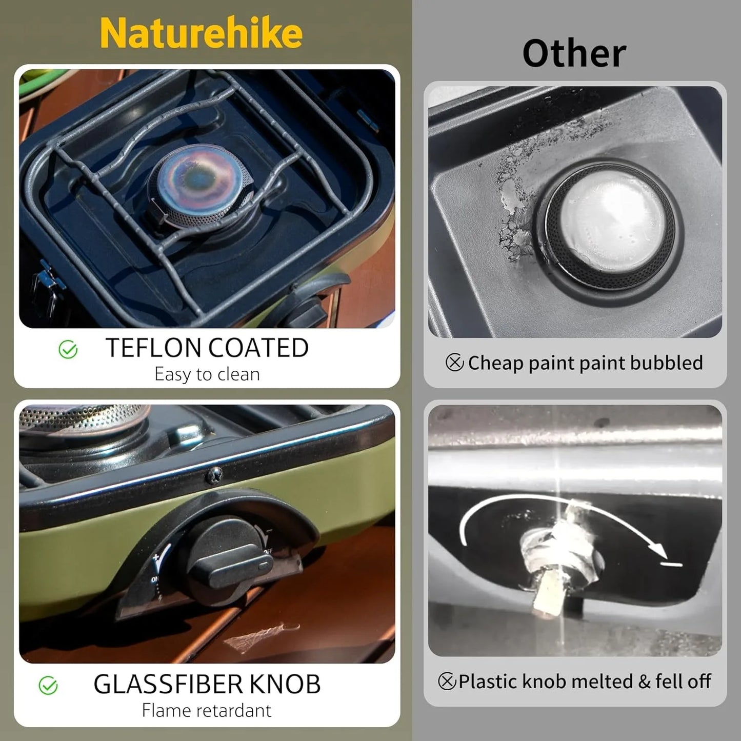 Naturehike 2 Burner Folding Camping Stove Propane Stove Carry Bag