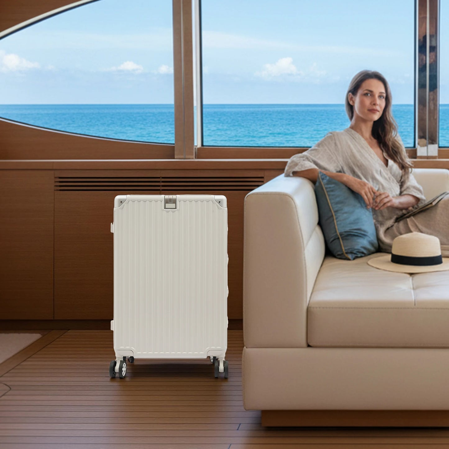 Expandable PC Hard Shell Luggage With Spinner Wheels TSA Lock
