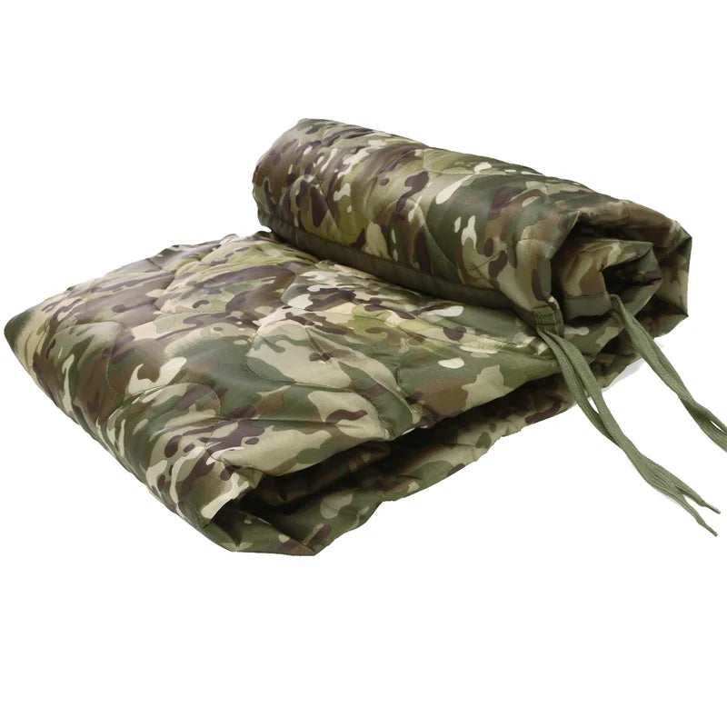 Tactical Water Repellent Poncho Liner Quilted Blanket For Camping Hunting