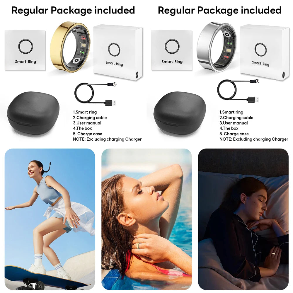 Health Ring for Body Temperature, Heart Rate and Sleep Tracking
