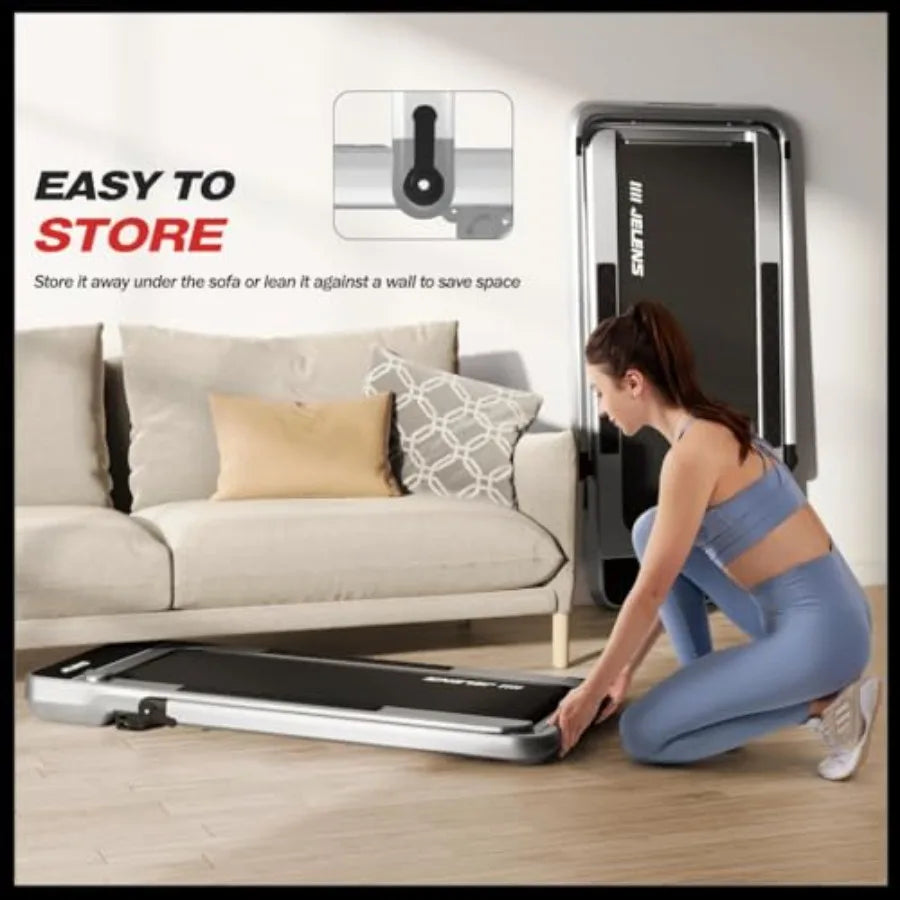 Folding Incline Walking Pad Treadmill With Handlebar for Home Fitness
