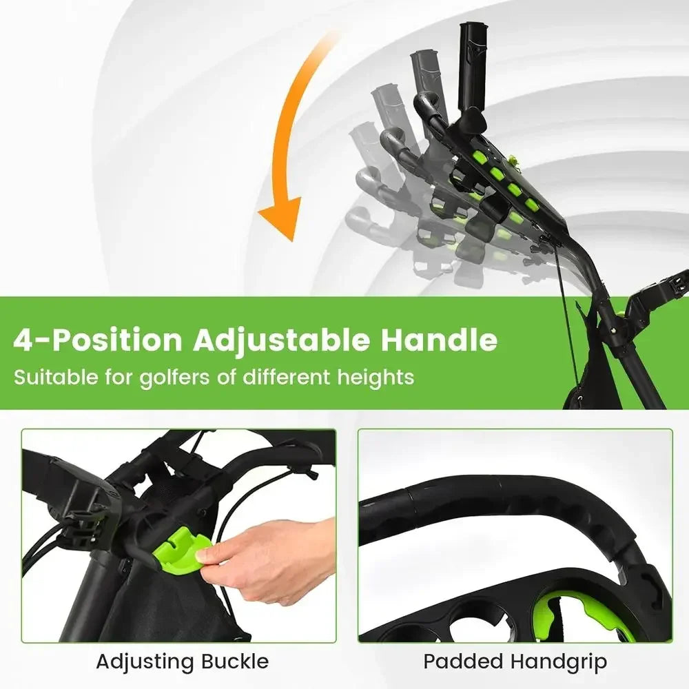 Lightweight Four Wheel Golf Trolley With Integrated Foot Brake