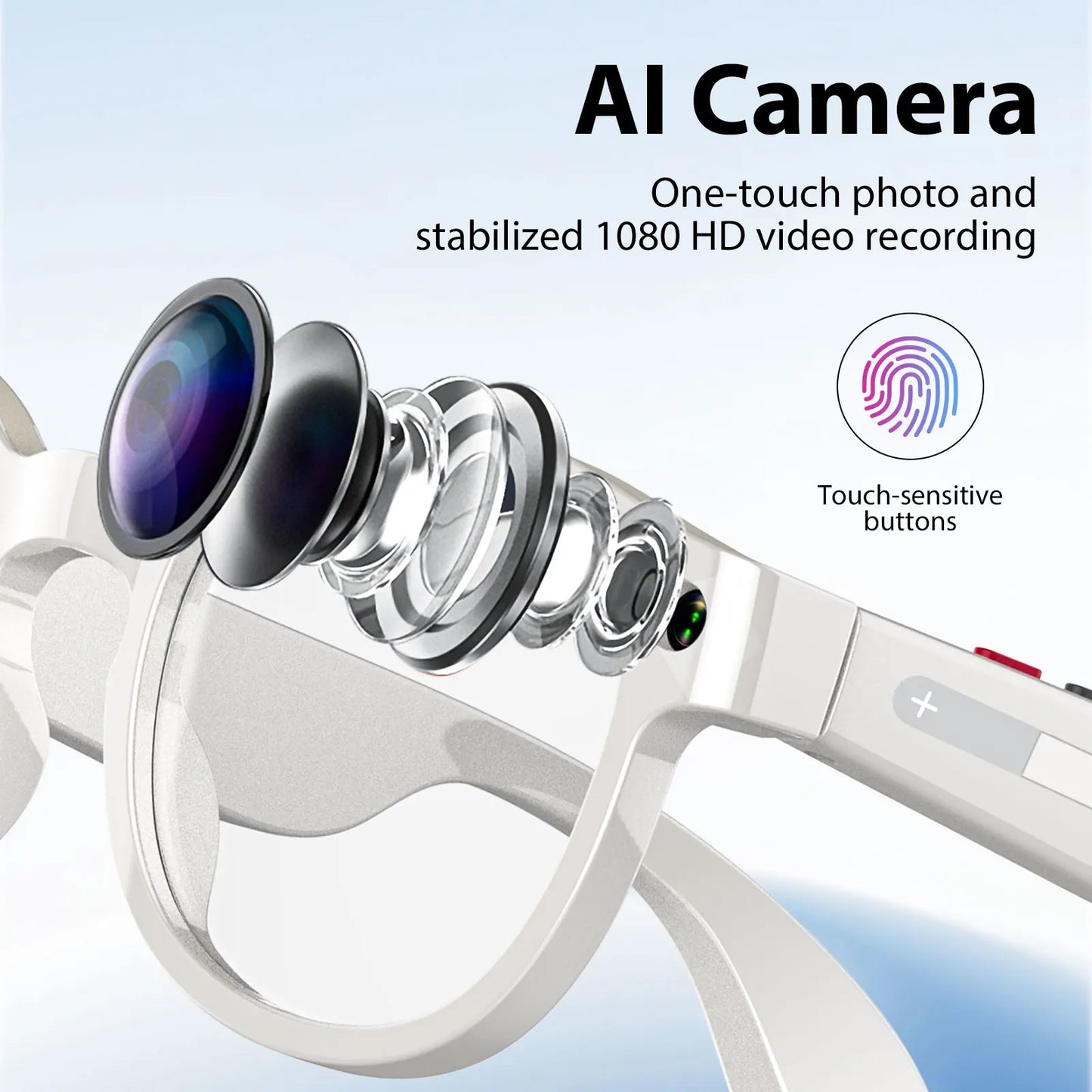 Intelligent AI Video Glasses With Dual Cameras And Replaceable Lenses