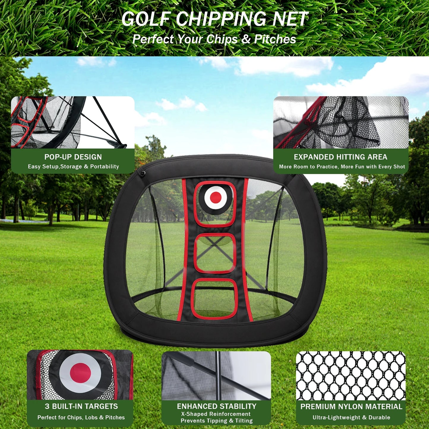 AESWGOF Golf Practice Net Direct From US Warehouse For Home Golf Training And Chipping