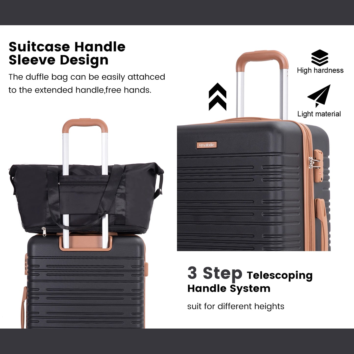 TRIPCOMP Luggage Set With Double Spinner Wheels And TSA Lock