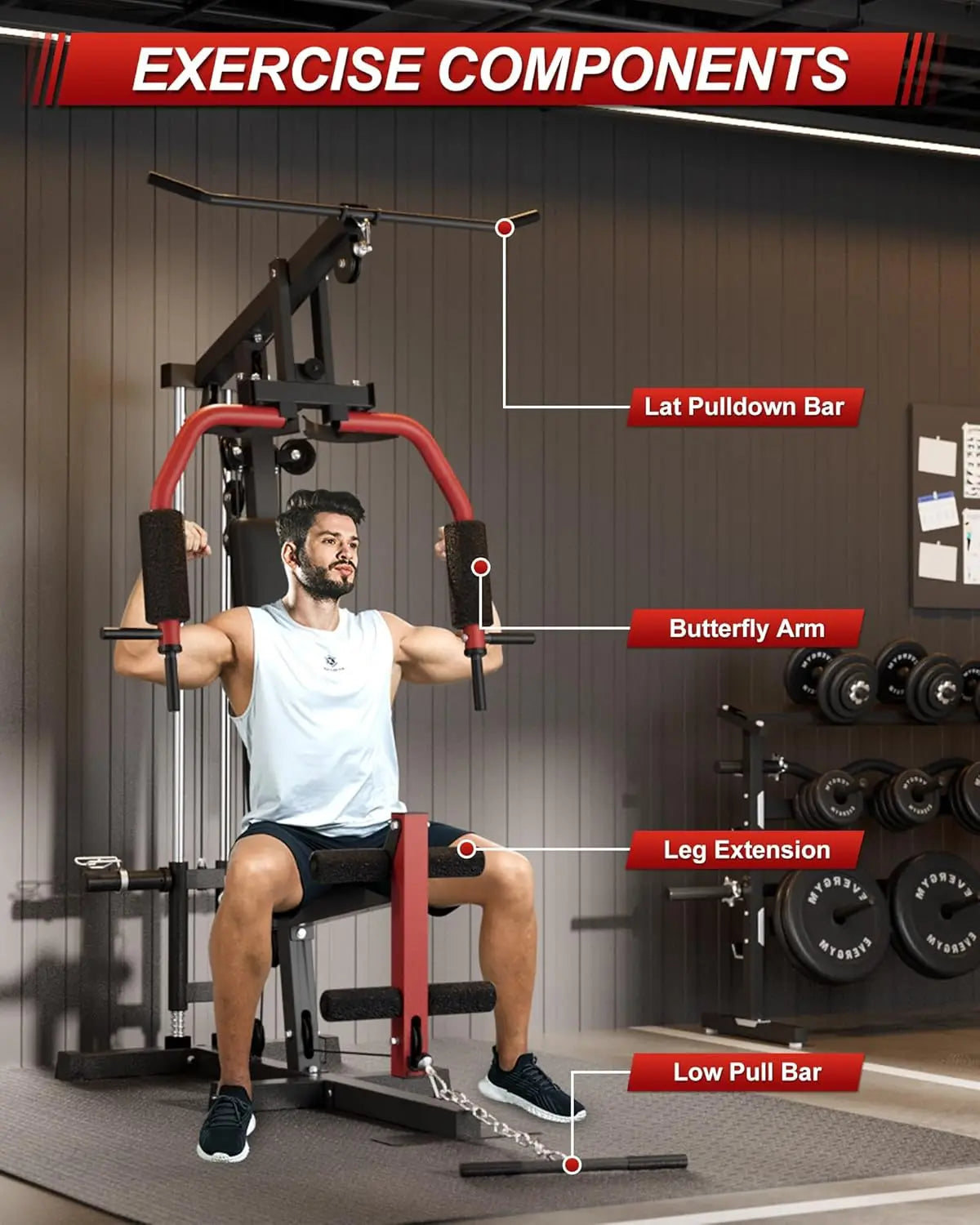 HiMISS Five In One Home Gym Full Body Workout Machine