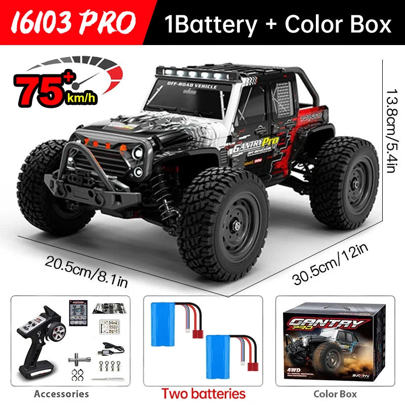 WLtoys 16101 Pro 116 Scale High Speed 4WD RC Car With LED Light