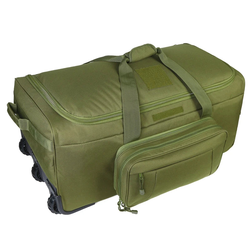 Q CN Tactical Rolling Luggage for Travel and Camping