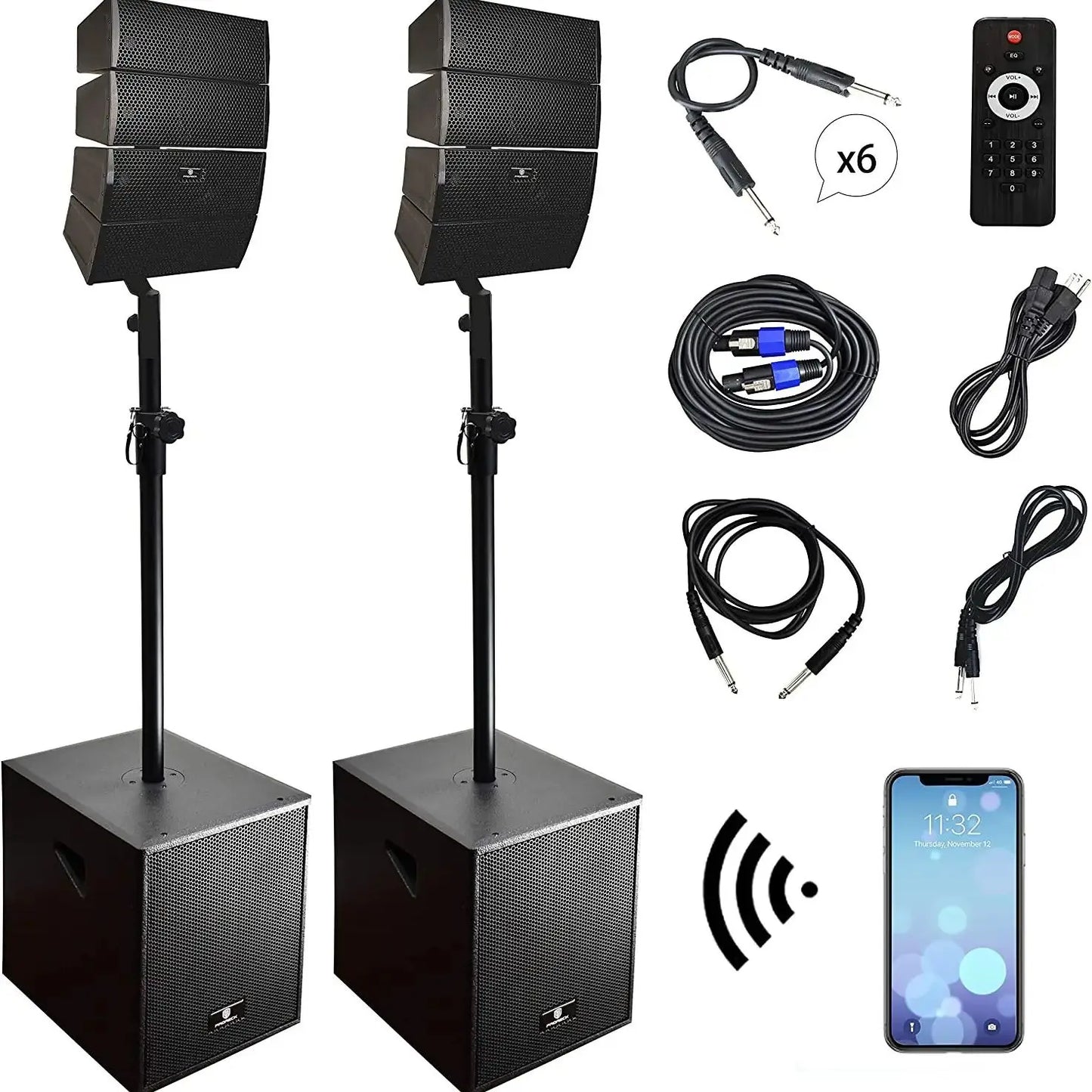 PRORECK Club 3000 4000W DJ Powered PA Speaker System