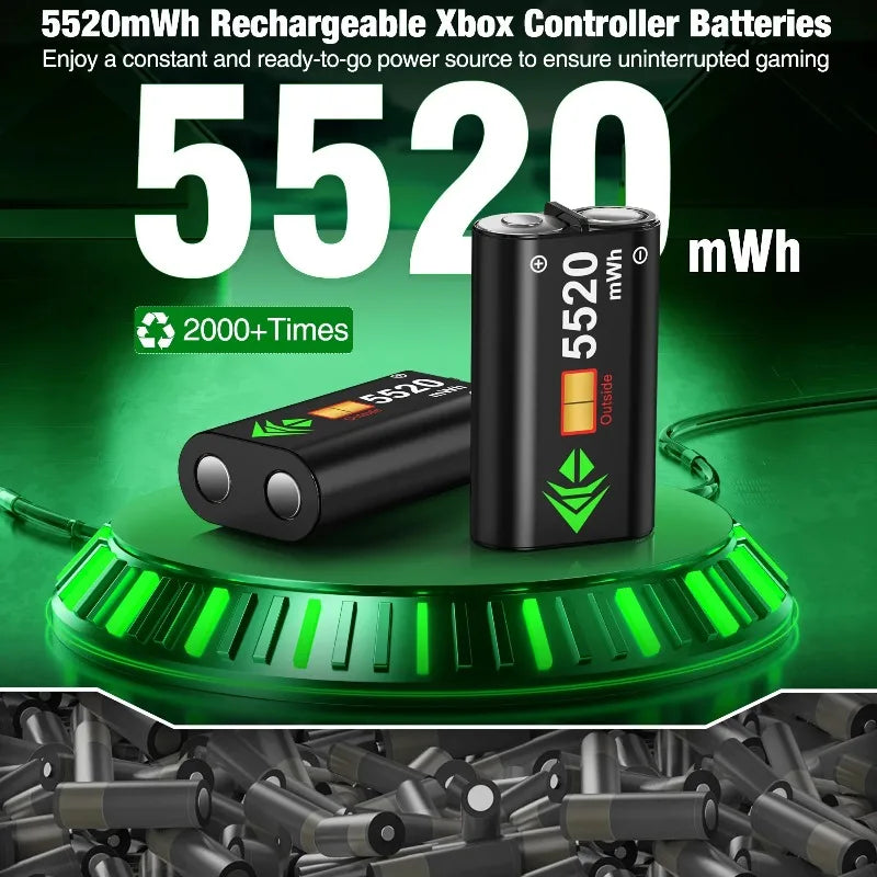 Beboncool 2x 5520mWh Rechargeable Battery For Xbox Controllers