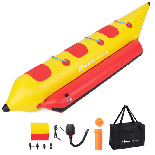 Multigot 3 Person Inflatable Banana Boat With Electric Air Pump For Thrilling Water Sports Enthusiasts