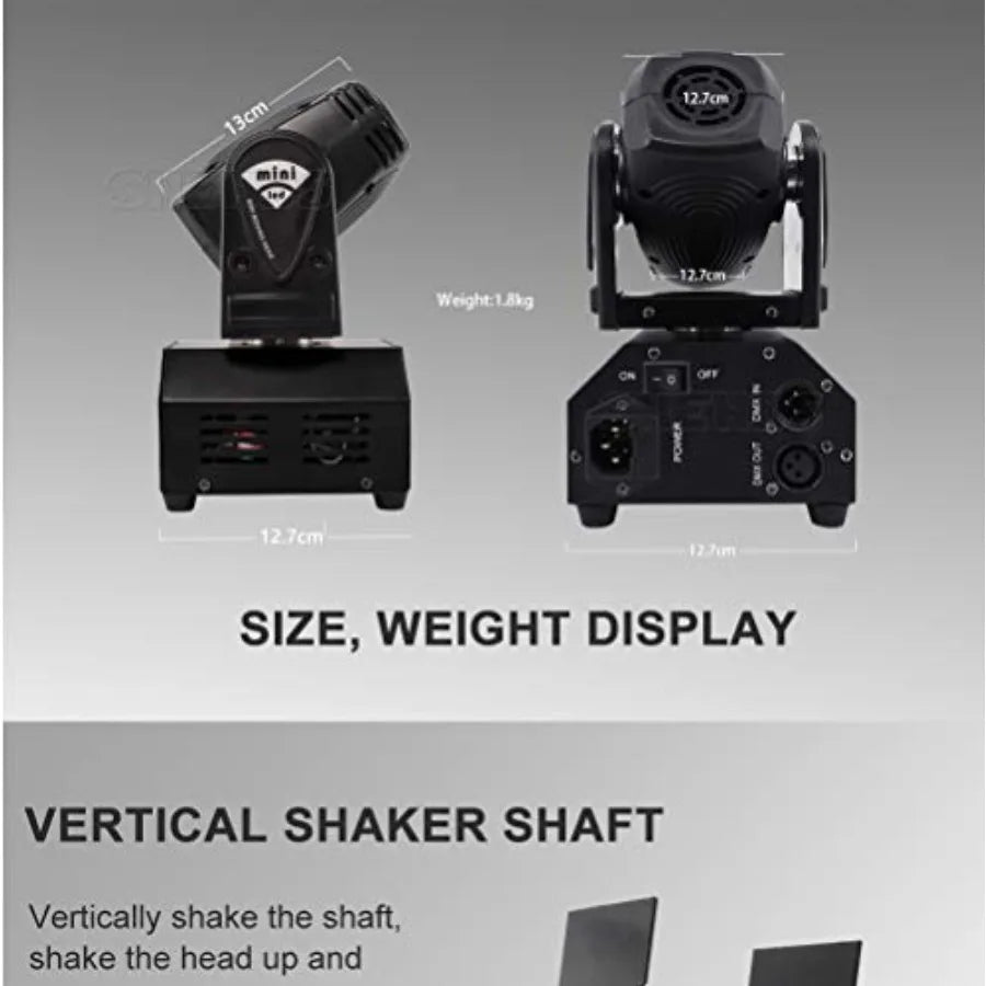 Moving Head Mini LED RGBW DMX DJ LightShow Effects