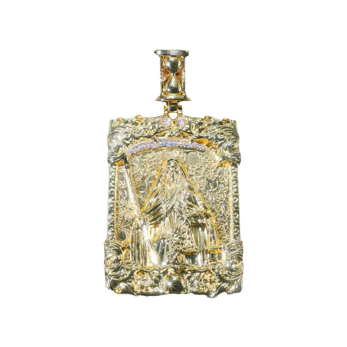 LYEE CYEE Square Zircon Scythe Pendant Hip Hop Jewelry