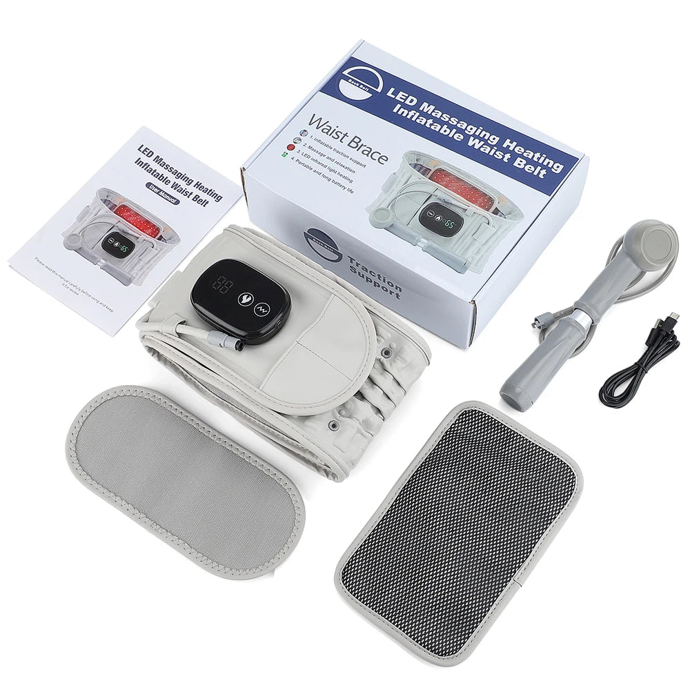 PastSky Inflatable Lumbar Traction Belt With Rechargeable Battery Heating