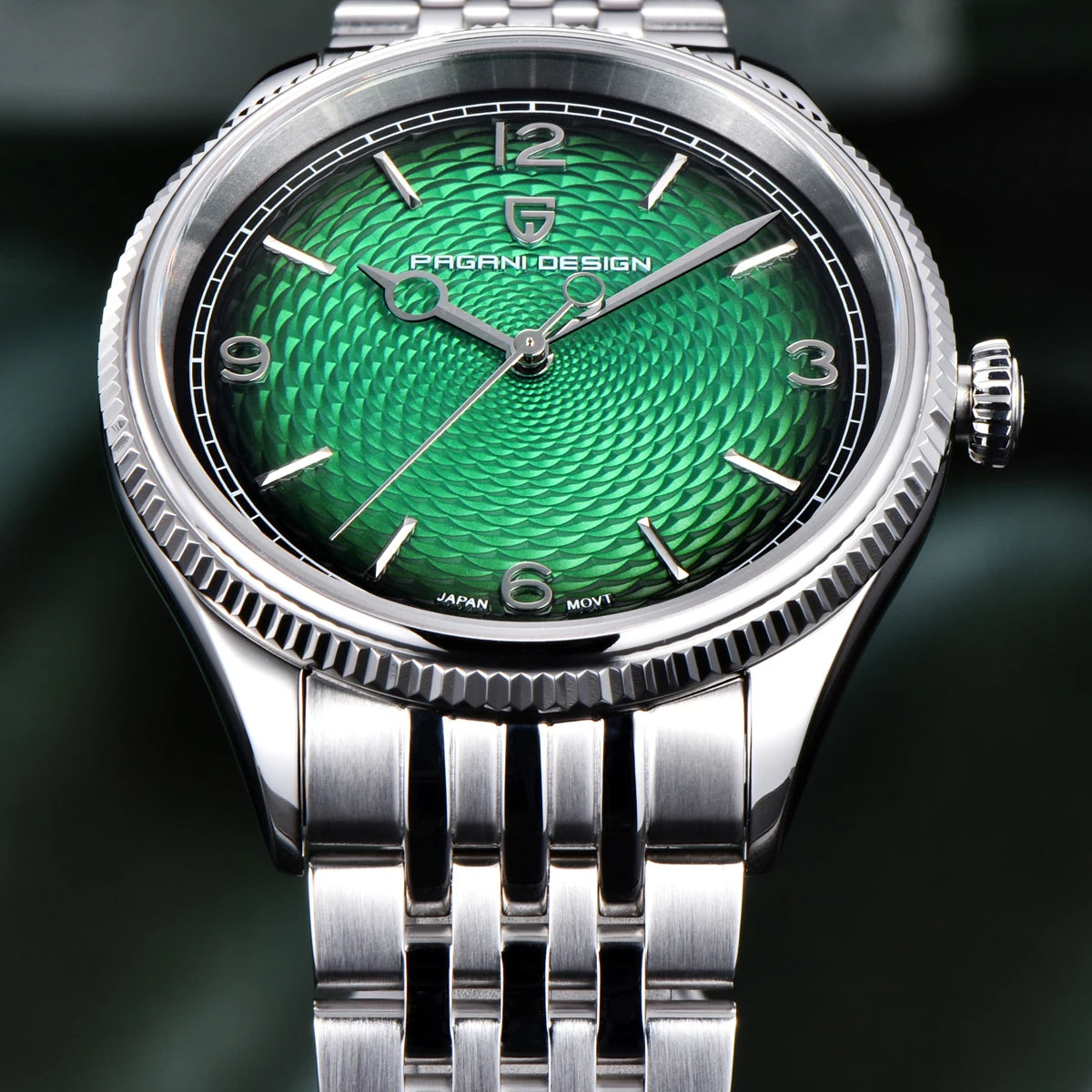 PAGANI DESIGN Retro Ripple Quartz Watch With Sapphire Crystal Bracelet