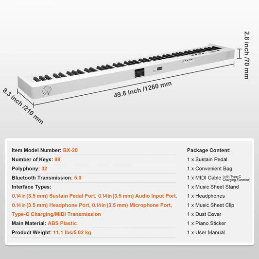 SucceBuy Folding Keyboard Piano 61 Or 88 Keys Bluetooth MIDI