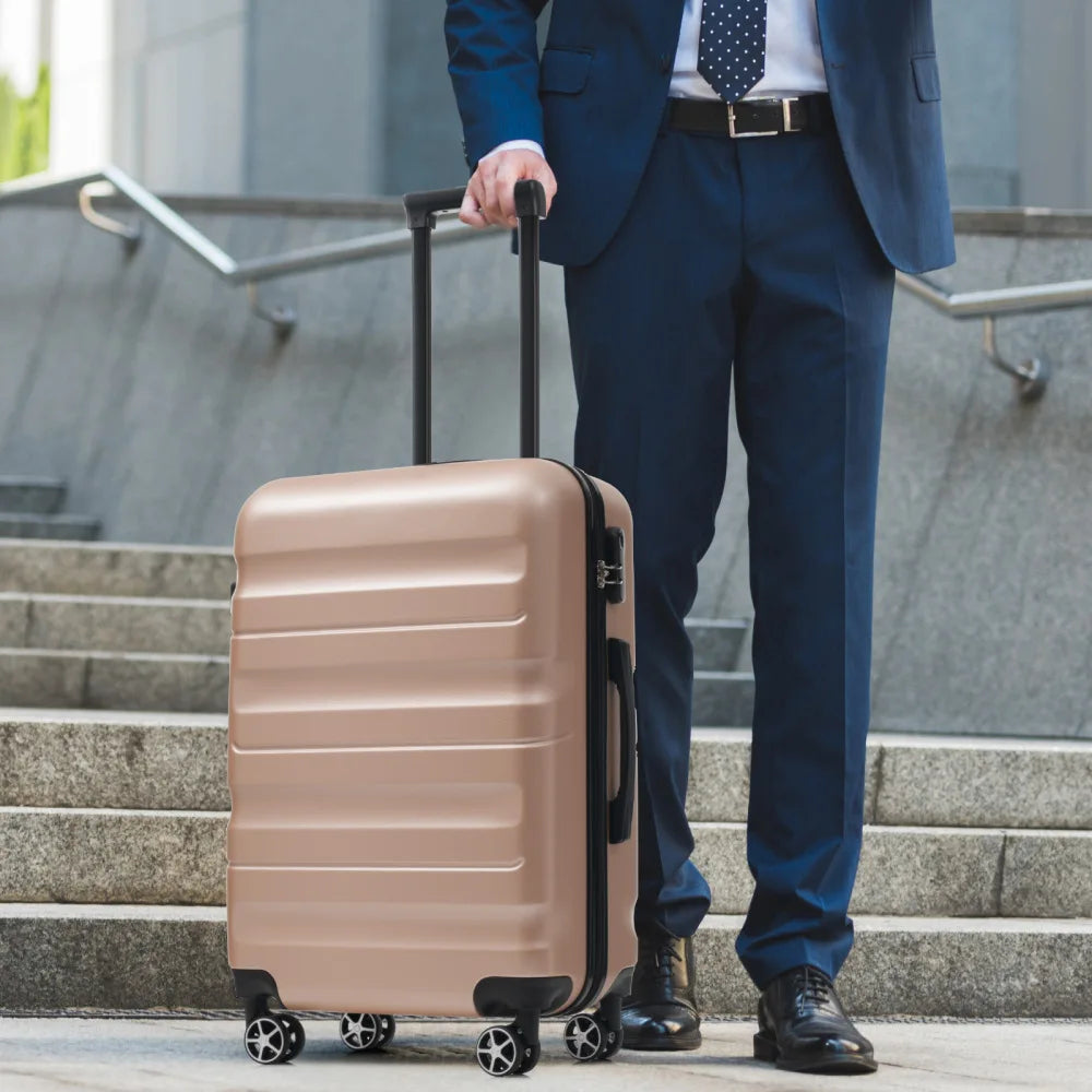 Hardshell ABS Luggage Set Lightweight Durable With Dual Spinner Wheels