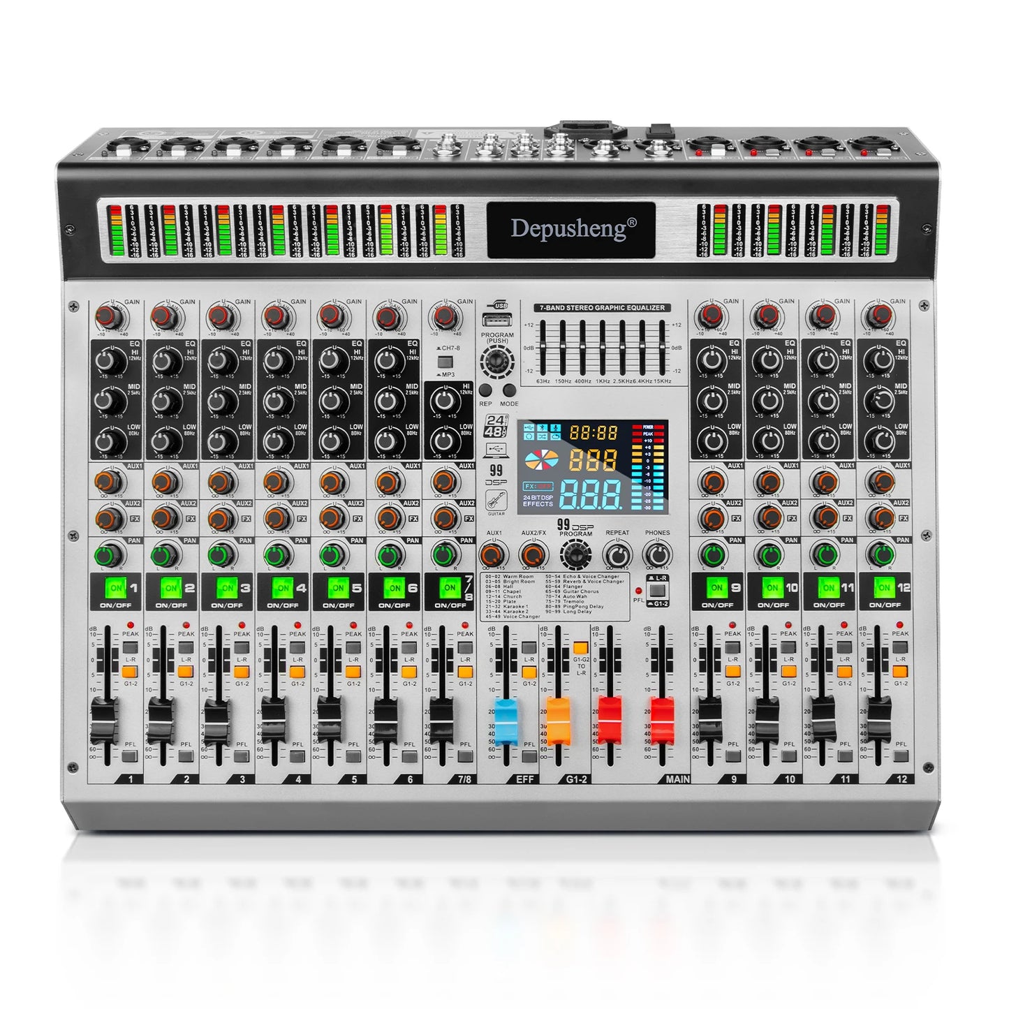 Depusheng 12 Channel Professional Audio Mixer With USB MP3