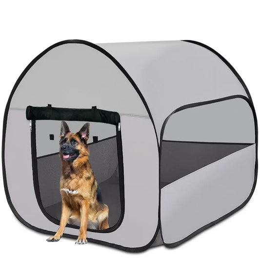 Pop Up Dog Kennel Enclosure Portable Outdoor Pet Crate Waterproof Travel Carrier For Camping And Pet Owners