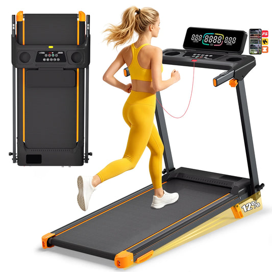Quiet Foldable Walking Pad Treadmill With Incline And HIIT Modes