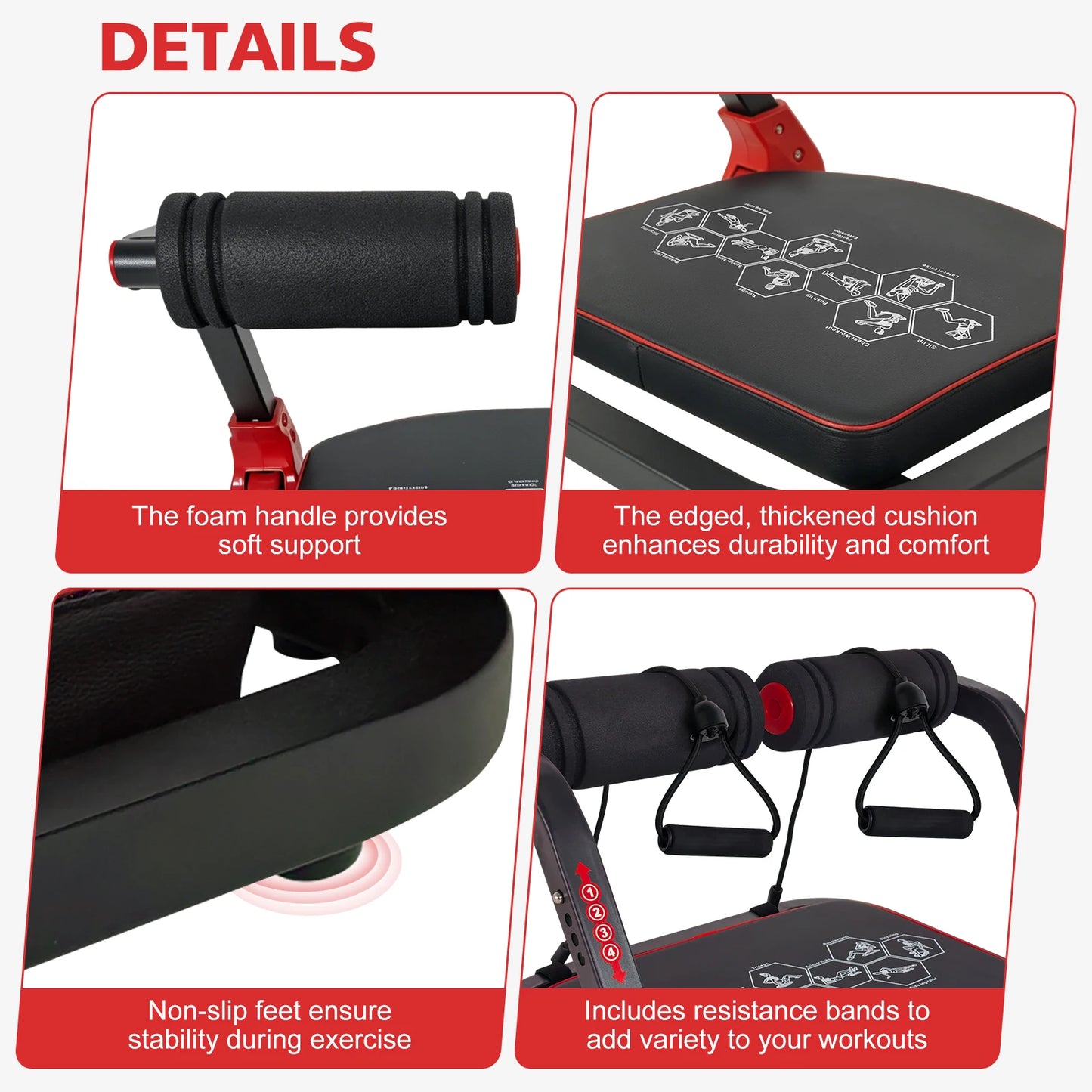 Ab Core Trainer With Resistance Bands For Home Gym