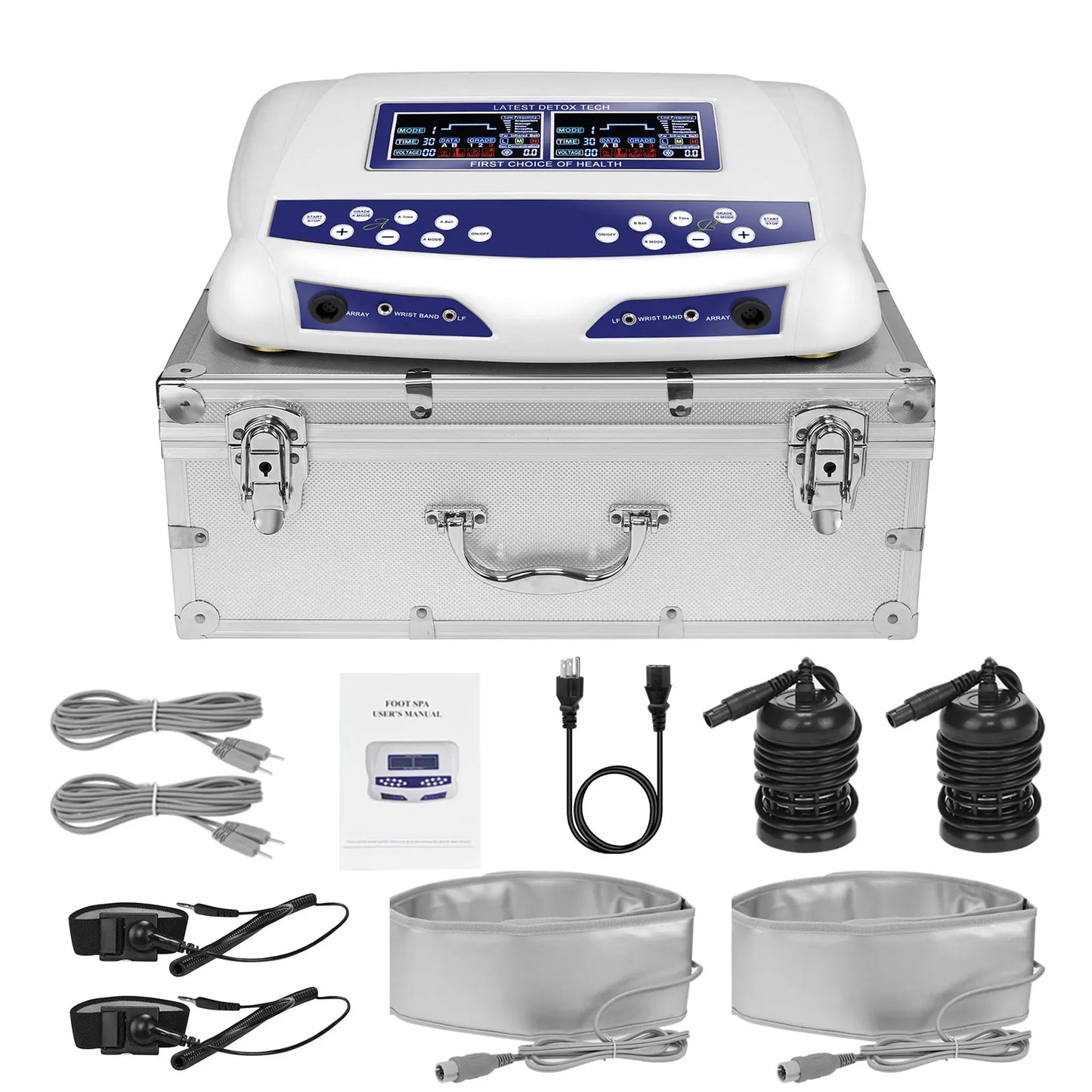 Dual Ionic Foot Bath Detox Machine With Pads And Belt