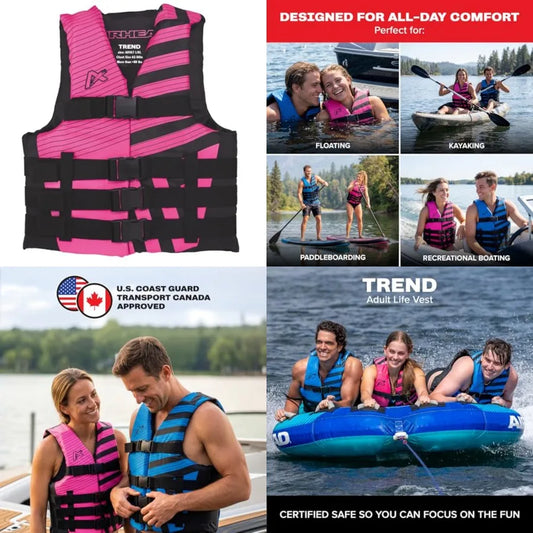 Trend USCG Approved Life Jacket for Adults and Kids Water Sports Vest for Boating and Tubing