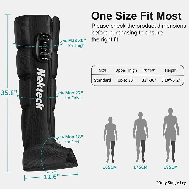 Nekteck Cordless Air Pressure Leg Massager For Foot And Calf Kneading Therapy Portable For Home Use