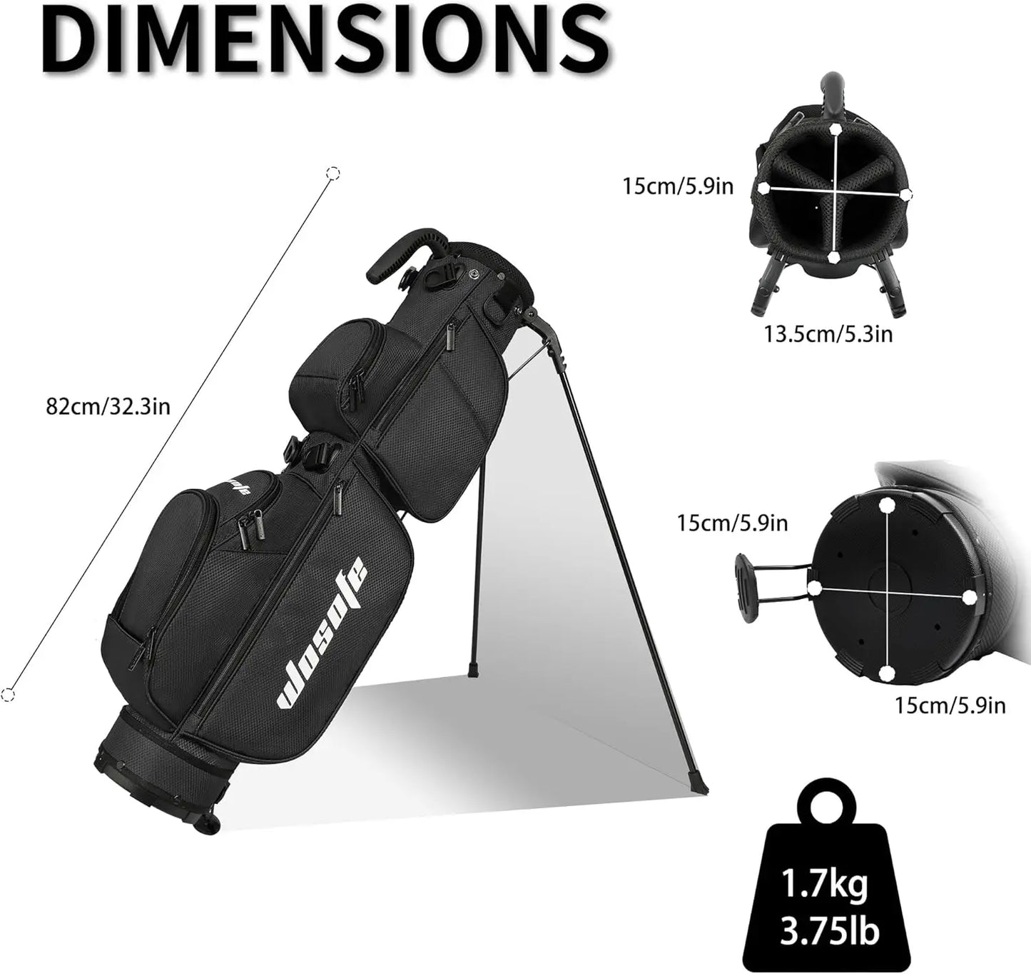 Wosofe Lightweight Golf Stand Bag With Three Way Club Dividers