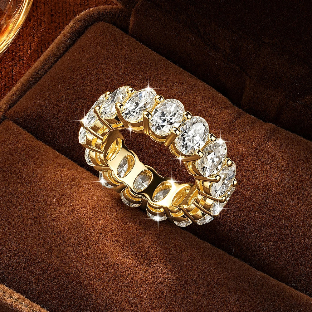 Oxtao Moissanite Eternity Ring 14K Gold Filled Wedding Band