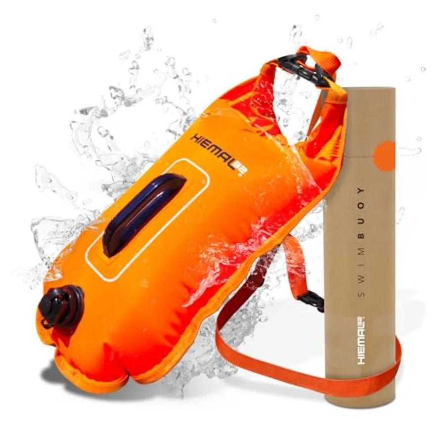 Open Water Swim Buoy With 15L Dry Bag Fully Waterproof Floating Safety Bubble High Visibility