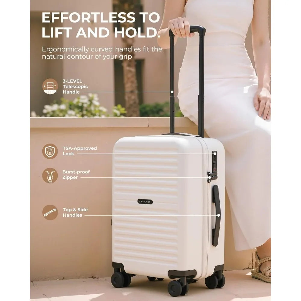 Lightweight Three Piece Luggage Set Spinner Wheels And TSA Lock