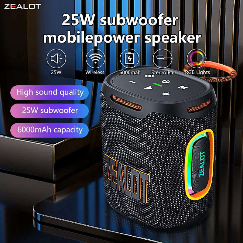 ZEALOT S122 25W Portable Wireless Speaker With Dual Pairing