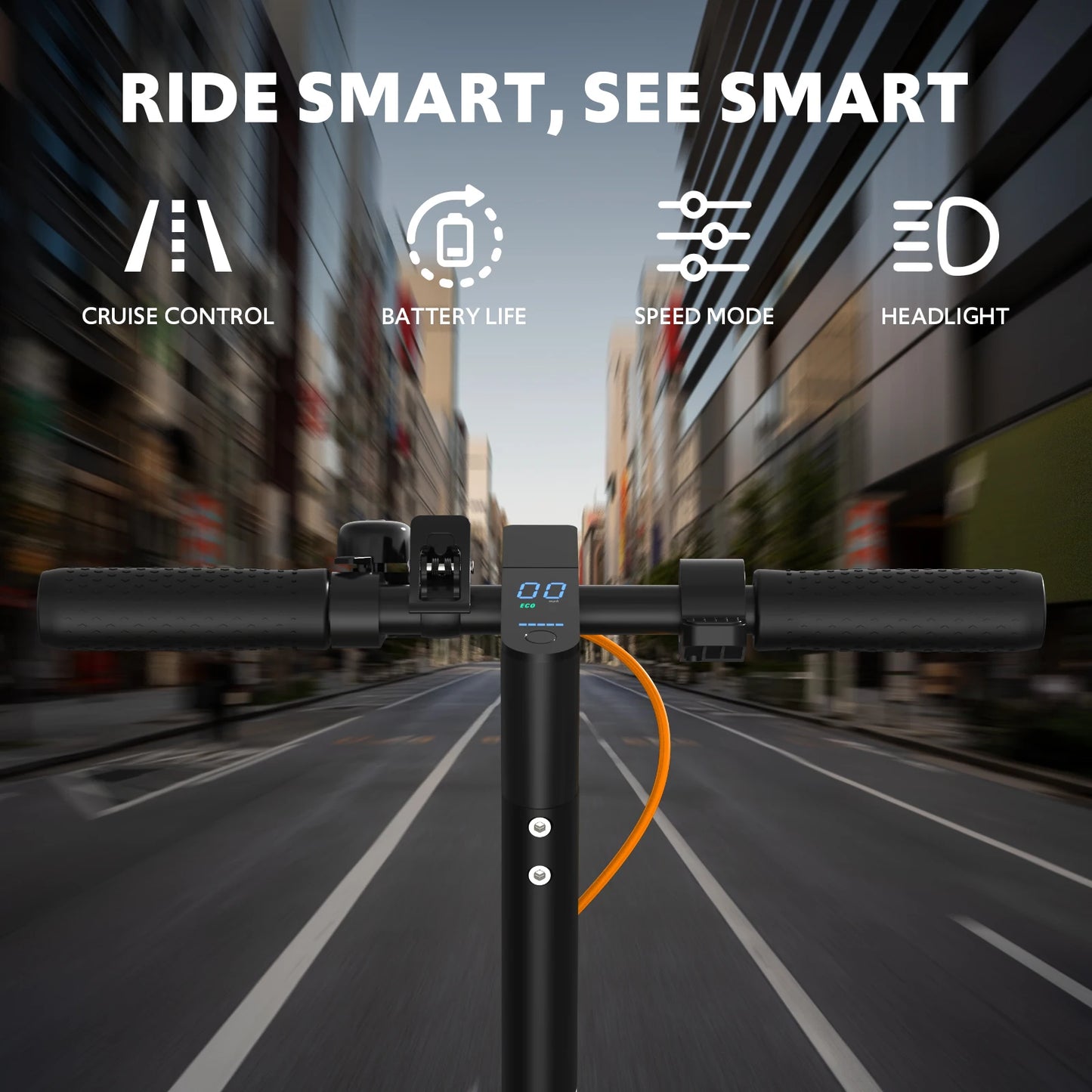 Osboo A11 Electric Scooter For Adults Foldable With Dual Suspension And Turn Signals 550W Up 22 MPH 10Inch Solid Tires
