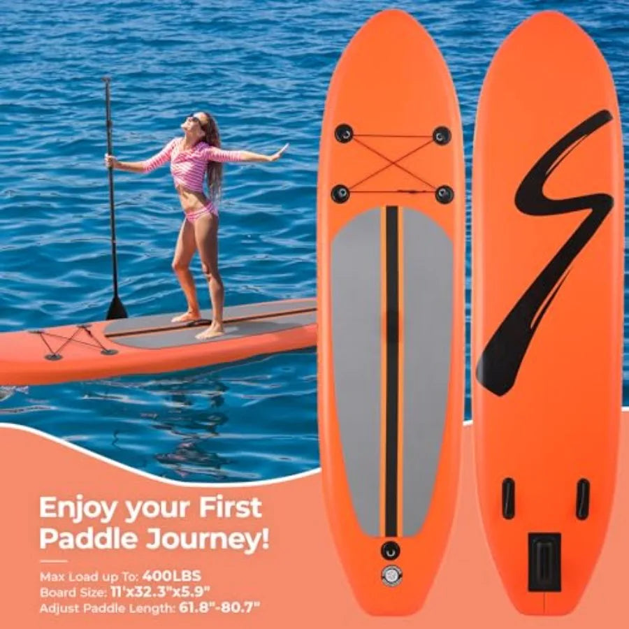 Inflatable Stand Up Paddle Board SUP Ultra Stable With 3 Fin Design And 400 LBS Capacity For Outdoor Water Enthusiasts