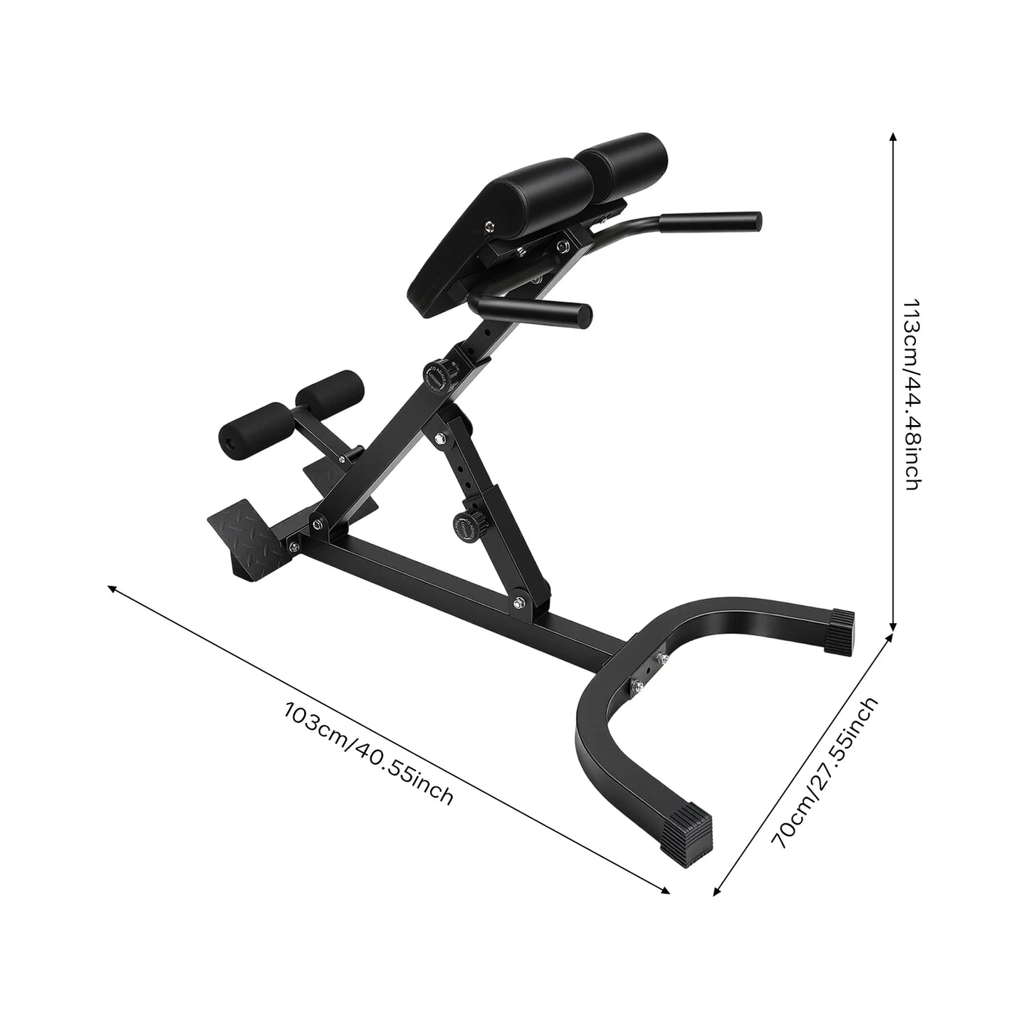 Foldable Roman Chair Adjustable Ab Bench For Home Gym
