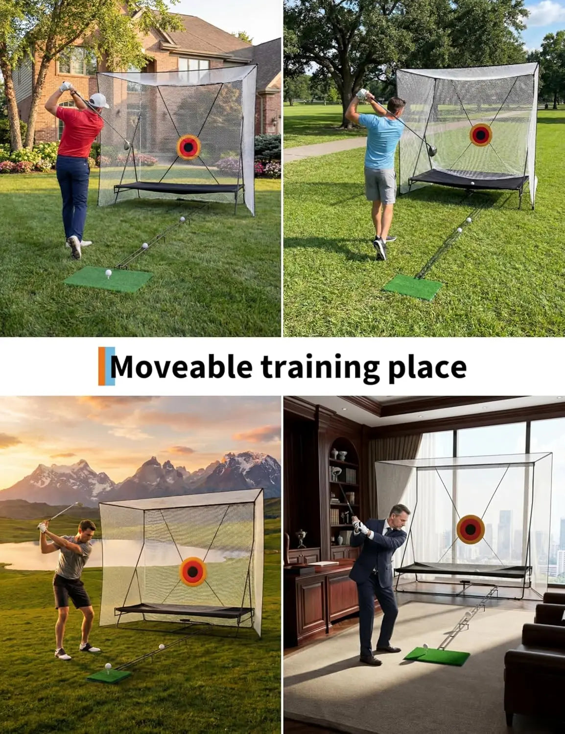 Golf Practice Net With Ball Return And Ball Blanket For Home Golfers Large Training Net With Carry Bag