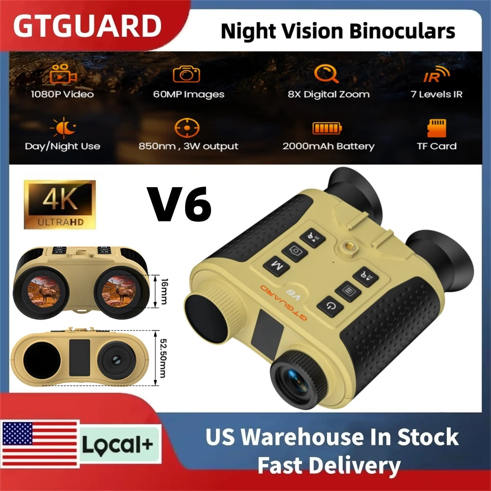 GTMEDIA GTGUARD V6 4K Night Vision Binoculars 8X Digital Zoom