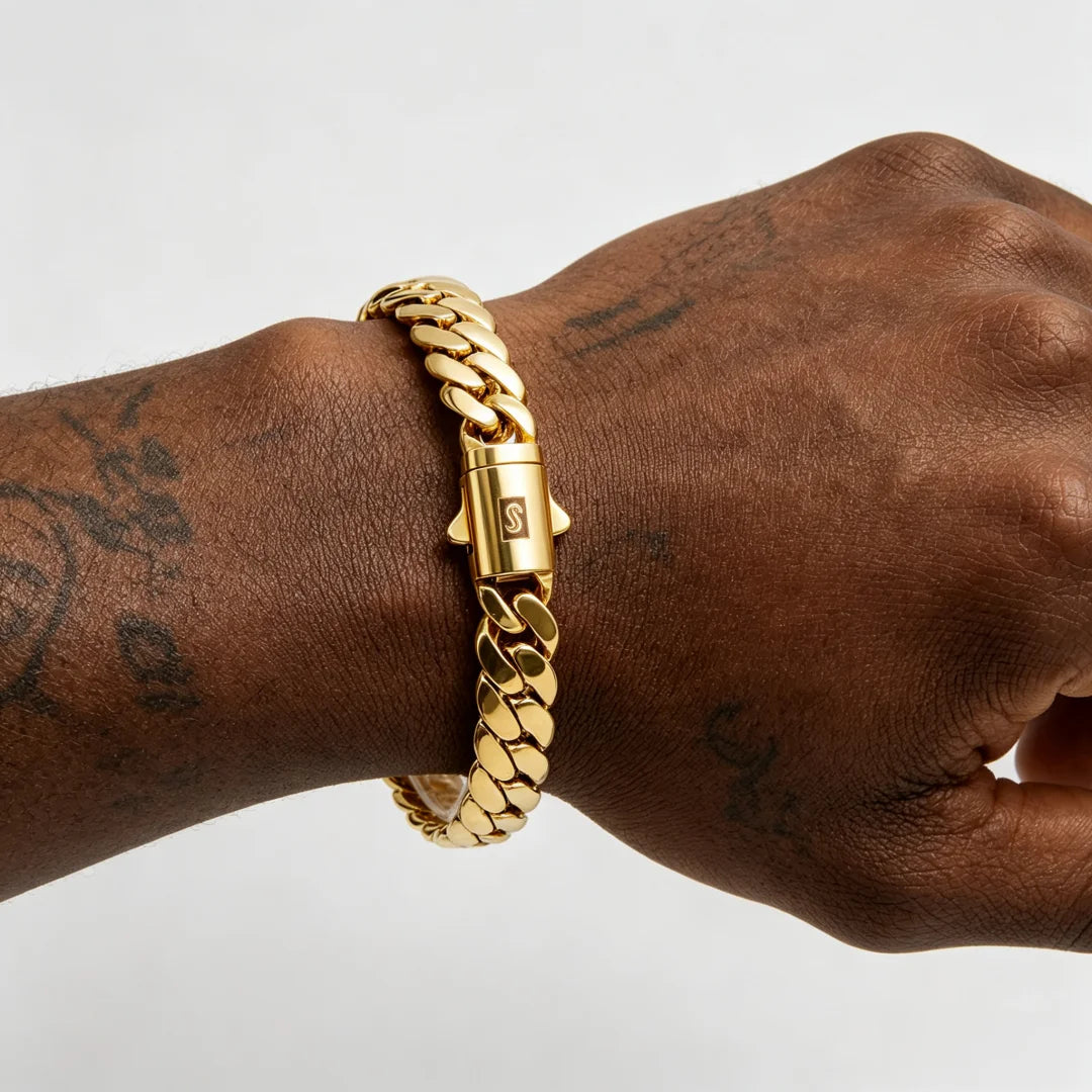 Stainless Steel Cuban Miami Link Bracelet For Men Jewelry